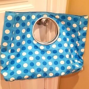 BOGO EUC turquoise and white bag